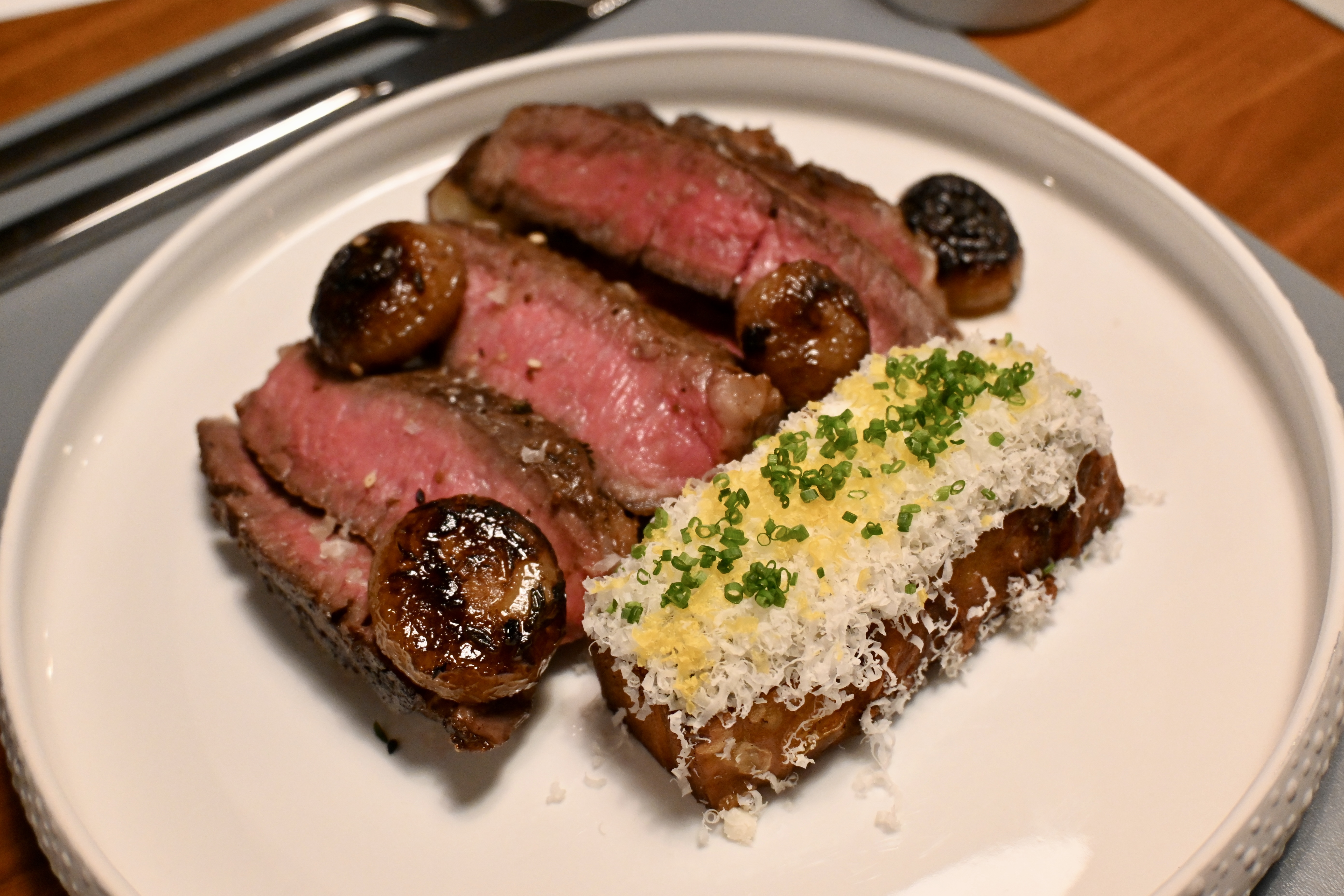 Gourmet entrée with garnish